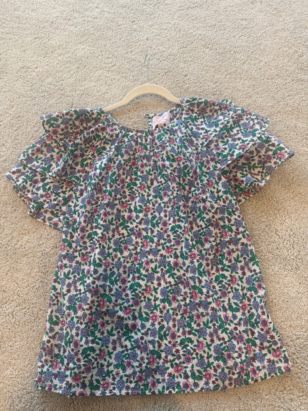Floral Ruffle Sleeve Top